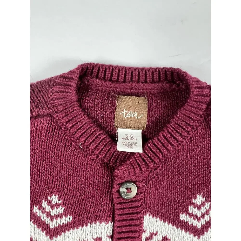 Tea Collection Chimmi Choden Sweater Romper Set Boysenberry 3-6 Months